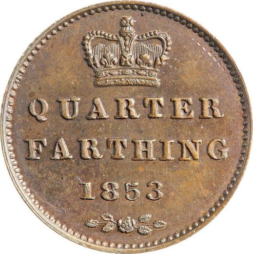 Реверс монеты - 1/4 фартинга 1853 года - цена  монеты - Великобритания, Виктория