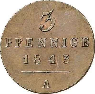Reverse 3 Pfennig 1843 A -  Coin Value - Waldeck-Pyrmont, George Heinrich