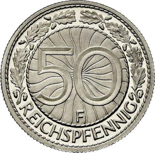 Reverse 50 Reichspfennig 1927 F -  Coin Value - Germany, Weimar Republic