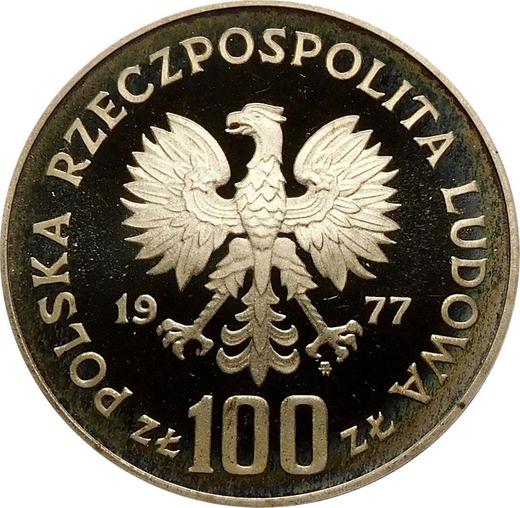 Anverso Pruebas 100 eslotis 1977 MW "Władysław Reymont" Plata - valor de la moneda de plata - Polonia, República Popular