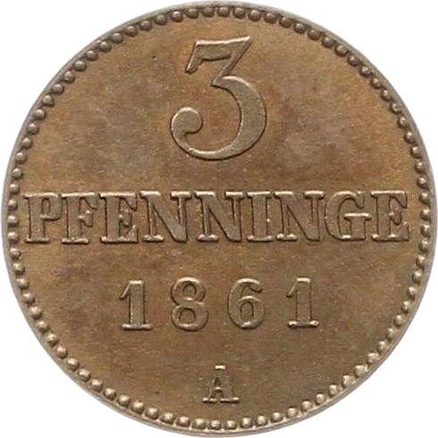 Reverse 3 Pfennig 1861 A -  Coin Value - Mecklenburg-Schwerin, Frederick Francis II