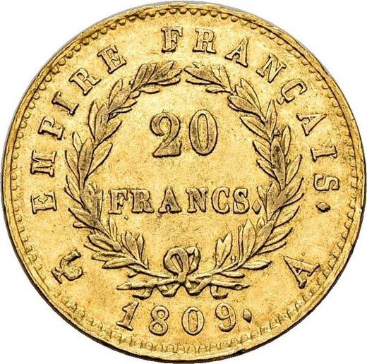 Reverse 20 Francs 1809 A "Type 1809-1815" - Gold Coin Value - France, Napoleon I