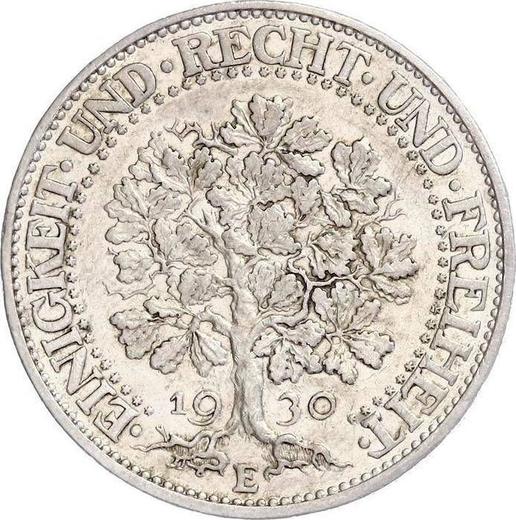 Reverse 5 Reichsmark 1930 E "Oak Tree" - Silver Coin Value - Germany, Weimar Republic