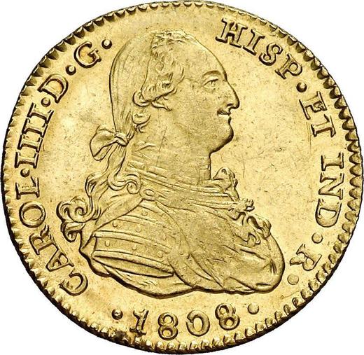 Obverse 2 Escudos 1808 S CN - Gold Coin Value - Spain, Charles IV
