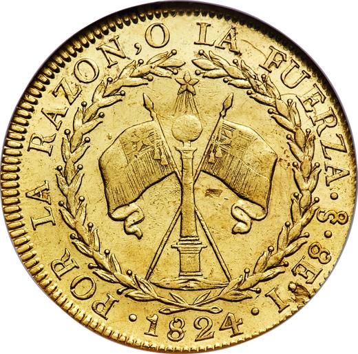 Reverse 8 Escudos 1824 So I - Gold Coin Value - Chile, Republic