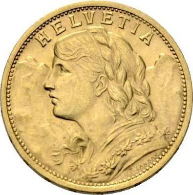 Obverse 20 Francs 1903 B "Vreneli" - Gold Coin Value - Switzerland, Confederation