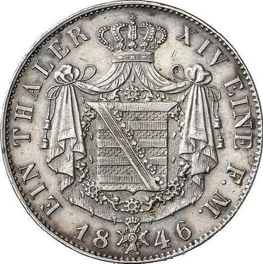 Reverso Tálero 1846 F - valor de la moneda de plata - Sajonia-Coburgo-Gotha, Ernesto II
