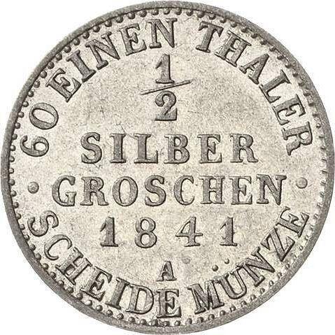 Revers 1/2 Silbergroschen 1841 A - Silbermünze Wert - Schwarzburg-Rudolstadt, Friedrich Günther