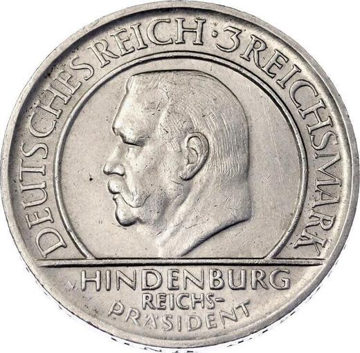 Anverso 3 Reichsmarks 1929 D "Constitución" - valor de la moneda de plata - Alemania, República de Weimar