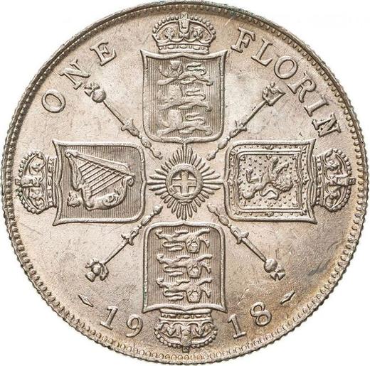 Revers 2 Schilling (Florin) 1918 - Silbermünze Wert - Großbritannien, Georg V