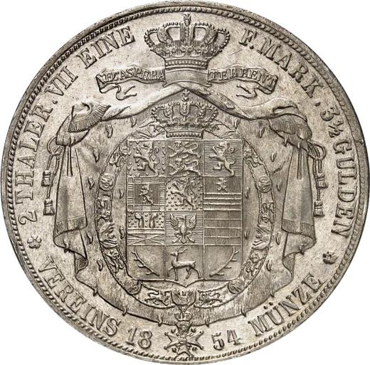 Reverse 2 Thaler 1854 B - Silver Coin Value - Brunswick-Wolfenbüttel, William