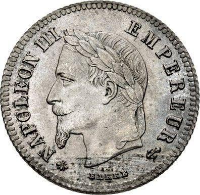 Avers 20 Centime 1864 A "Typ 1864-1866" - Silbermünze Wert - Frankreich, Napoleon III