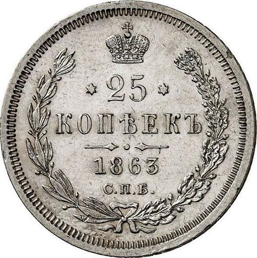 Reverse 25 Kopeks 1863 СПБ АБ - Silver Coin Value - Russia, Alexander II
