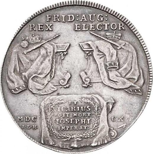 Reverse Thaler 1711 ILH "Vikariat" - Silver Coin Value - Poland, Augustus II