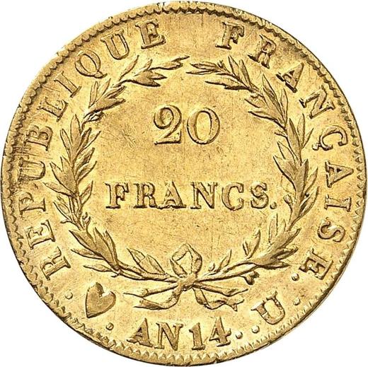 Reverse 20 Francs AN 14 (1805-1806) U - Gold Coin Value - France, Napoleon I