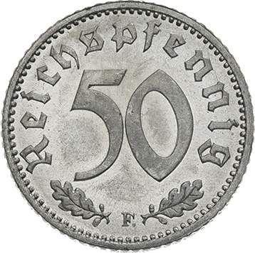 Obverse 50 Reichspfennig 1941 F "Type 1939-1944" -  Coin Value - Germany, Third Reich