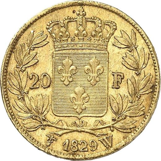 Revers 20 Franken 1829 W "Typ 1825-1830" - Goldmünze Wert - Frankreich, Karl X