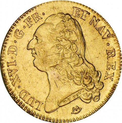 Obverse Double Louis d'Or 1787 N - Gold Coin Value - France, Louis XVI