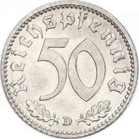 Obverse 50 Reichspfennig 1939 D "Type 1939-1944" -  Coin Value - Germany, Third Reich