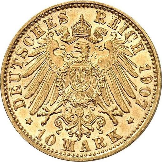 Reverse 10 Mark 1907 D "Bayern" - Gold Coin Value - Germany, German Empire