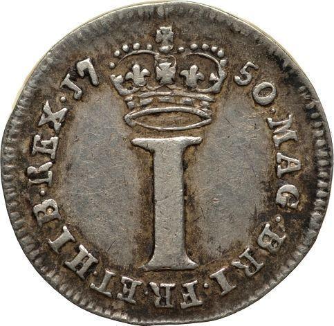 Revers 1 Penny 1750 - Silbermünze Wert - Großbritannien, Georg II