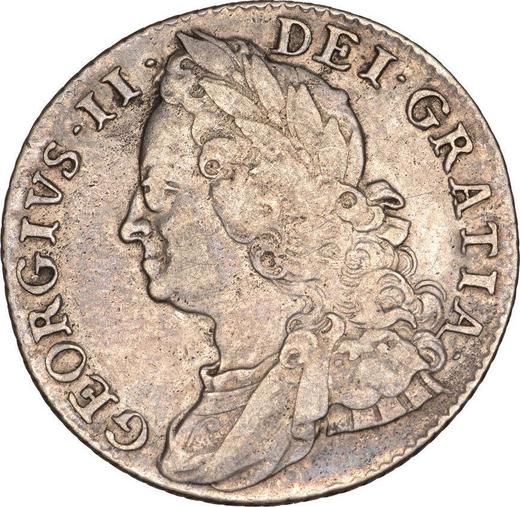 Obverse Shilling 1751 "Old Head" - Silver Coin Value - United Kingdom, George II