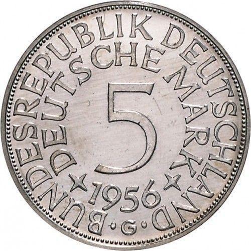 Obverse 5 Mark 1956 G - Silver Coin Value - Germany, FRG