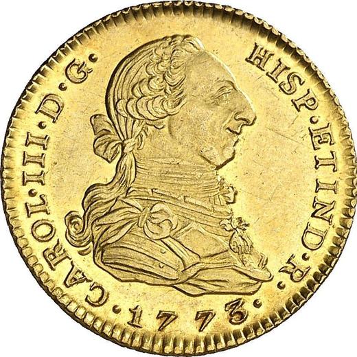 Obverse 2 Escudos 1773 M PJ - Gold Coin Value - Spain, Charles III