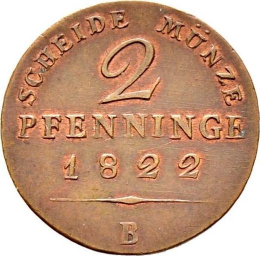 Reverse 2 Pfennig 1822 B -  Coin Value - Prussia, Frederick William III