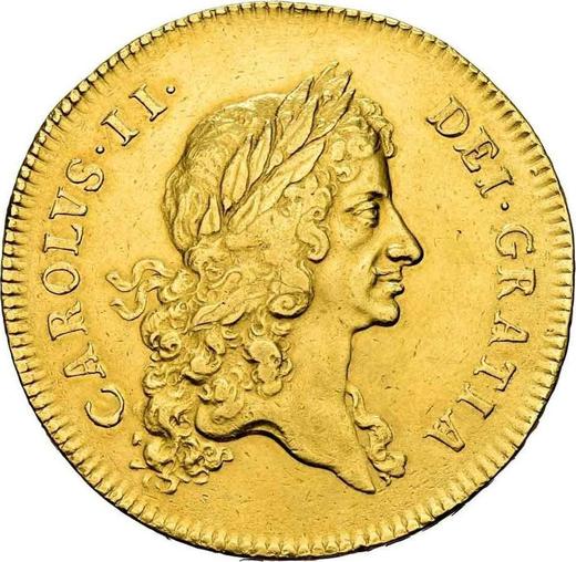 Obverse Five guineas 1669 "First laureated bust" - Gold Coin Value - United Kingdom, Charles II