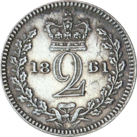 Reverse Twopence 1861 - Silver Coin Value - United Kingdom, Victoria