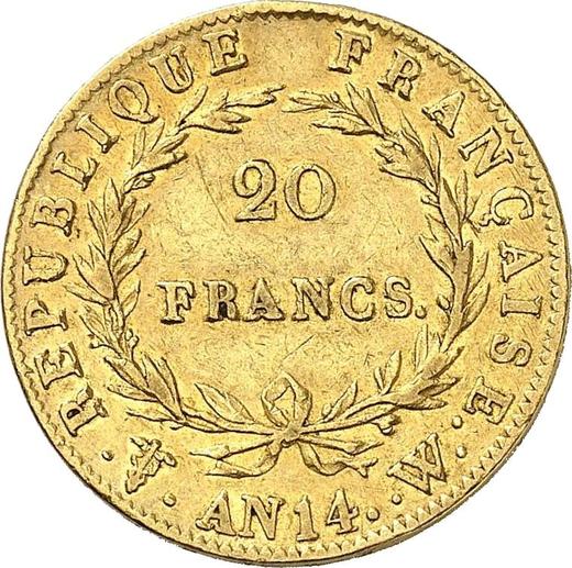 Reverse 20 Francs AN 14 (1805-1806) W - Gold Coin Value - France, Napoleon I