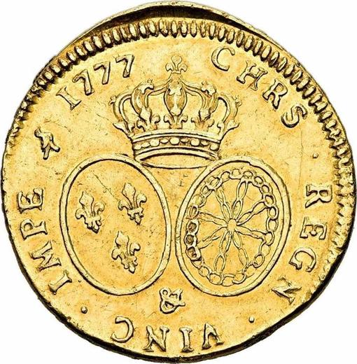 Reverse Double Louis d'Or 1777 & - Gold Coin Value - France, Louis XVI