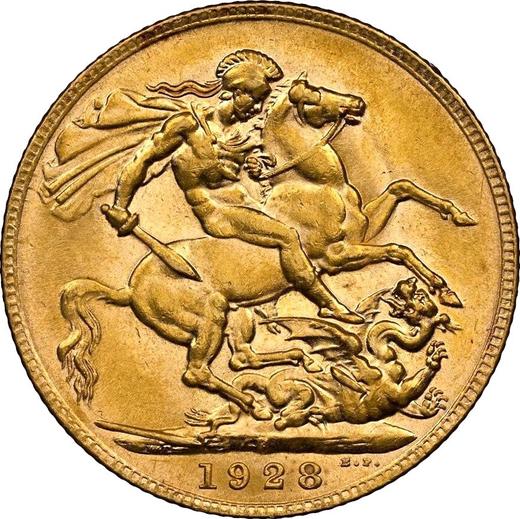 Revers Sovereign 1928 P - Goldmünze Wert - Australien, Georg V