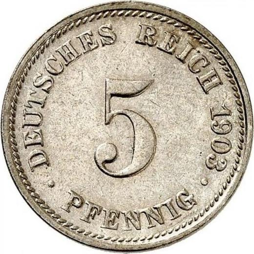 Obverse 5 Pfennig 1903 D "Type 1890-1915" - Coin Value - Germany, German Empire