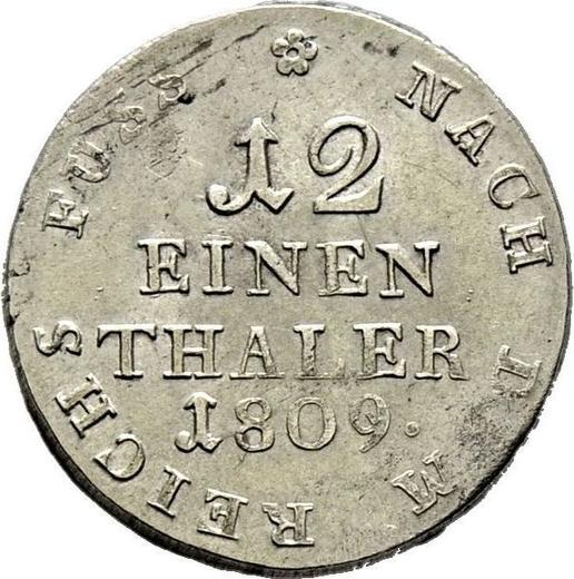Reverse 1/12 Thaler 1809 C - Silver Coin Value - Westphalia, Jérôme Napoléon