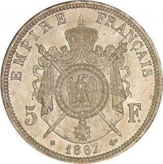 Reverse 5 Francs 1867 BB "Type 1861-1870" - Silver Coin Value - France, Napoleon III