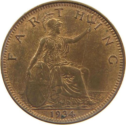 Revers 1 Farthing 1934 - Münze Wert - Großbritannien, Georg V