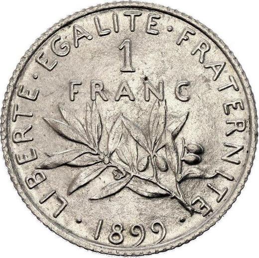 Rewers monety - 1 frank 1899 "Siewca" - cena srebrnej monety - Francja, III Republika