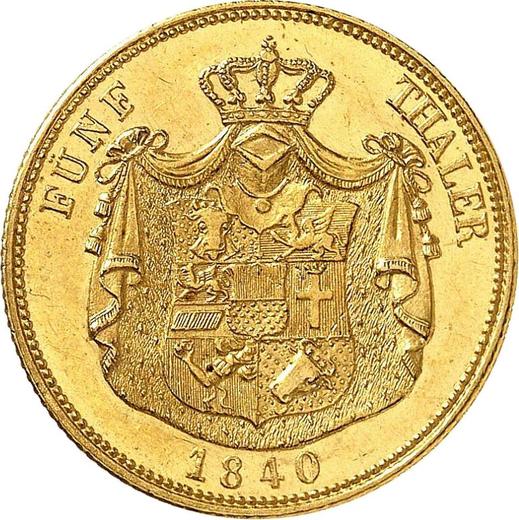 Reverse 5 Thaler 1840 - Gold Coin Value - Mecklenburg-Schwerin, Paul Friedrich