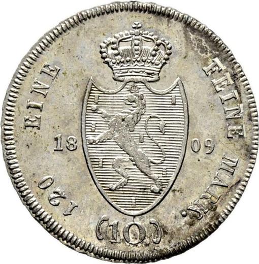 Reverse 10 Kreuzer 1809 L - Silver Coin Value - Nassau, Frederick William
