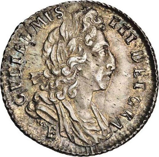 Obverse Sixpence 1697 E "First laureated bust" Small crowns - Silver Coin Value - United Kingdom, William III