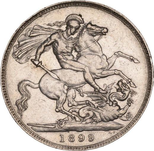 Revers 1 Krone 1899 TB Rand "LXII" - Silbermünze Wert - Großbritannien, Victoria