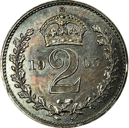 Reverso 2 peniques 1905 - valor de la moneda de plata - Gran Bretaña, Eduardo VII