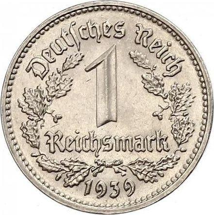 Anverso 1 Reichsmark 1939 G "Tipo 1933-1939" - valor de la moneda  - Alemania, Alemania nazi