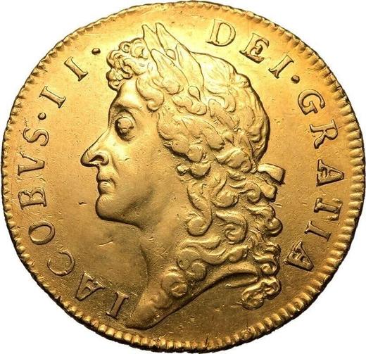 Obverse Guinea 1688 "Second laureate head" - Gold Coin Value - United Kingdom, James II