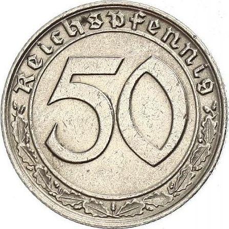 Obverse 50 Reichspfennig 1938 E "Type 1938-1939" -  Coin Value - Germany, Third Reich