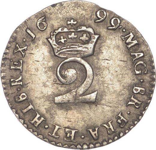 Reverso 2 peniques 1699 - valor de la moneda de plata - Gran Bretaña, Guillermo III
