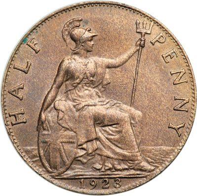 Reverse Halfpenny 1923 -  Coin Value - United Kingdom, George V