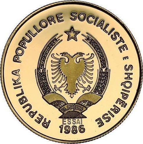 Reverse Pattern 50 Lekë 1986 "Durazzo Seaport" Gold - Gold Coin Value - Albania, People's Republic